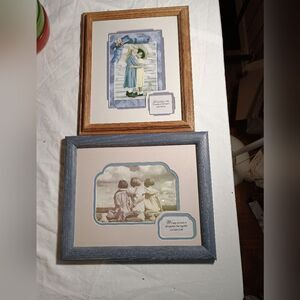 Rustic Wooden Framed Friendship Themed Set - Blue and Brown Young Girls